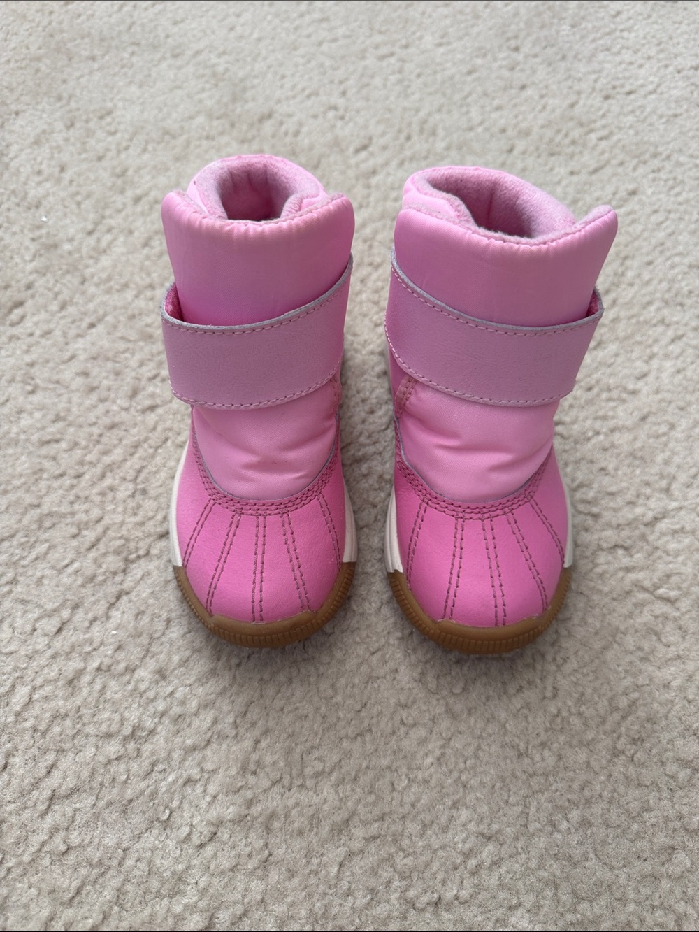 EUC Sorel Kids Pink Winter Boots with Hook-and-Loop Strap - Size 9